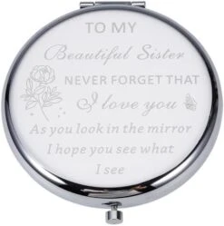 Sister Birthday Gifts From Sister Compact Mirror For Women Best Friend Personalized Friendship Christmas Graduation Easter Valentines Day Gifts Small Make Up Mirror From Little Big Sister Brother -Moen Shop 41xAo8qfD8L. AC
