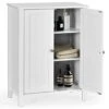 DORTALA Bathroom Floor Cabinet, 3 Tier Free Standing Storage Cabinet W/Adjustable Shelf And Double Doors, Simple Style Multifunctional Wood Storage Organizer For Home, Bathroom, Aparment, White -Moen Shop 41xcjDzTKJL