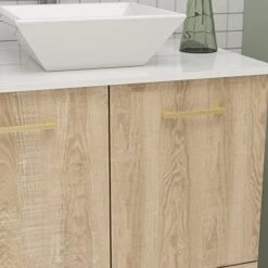 ECACAD Freestanding Bathroom Vanity With Sink Set, Bathroom Storage Cabinet With Drawer, 2 Doors And Large Storage Compartment, Light Brown (29.9”W X 18.8”D X 33.6”H) -Moen Shop 41xoc0HO4LL