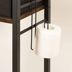 HOOBRO Over The Toilet Storage, 5 Tier Bathroom Organizer With Storage Drawer, Freestanding Bathroom Spacesaver With Laundry Hooks, Toilet Paper Holder, Stable And Sturdy, Rustic Brown BF51TS01 -Moen Shop 41xshV6nEkL