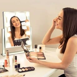 Kotdning Vanity Mirror With Lights,Lighted Vanity Mirror With 9 Dimmable Bulbs For Dressing Room & Bedroom,3 Color Lighting,Modes Detachable 10x Magnification 360°Ratation(White) -Moen Shop 41yldOjdN0L