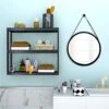 Domax Bathroom Wall Shelf Over Toilet Storage Rack And 18 Inch Round Wall Mirror -Moen Shop 41ysqnoMirS