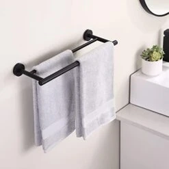 KES 23.6-Inch Double Towel Bar Bathroom Shower Dual Towel Holder Hanger SUS 304 Stainless Steel Wall Mounted Matt Black, A2001S60-BK -Moen Shop 41zHzNiw43L. AC