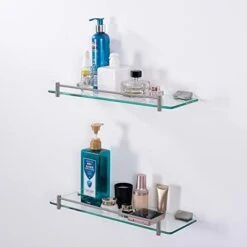APROTOSS Upgrade Your Bathroom With Our Sleek 16-inch Glass Shelves! Glass Shelves With Black Brackets,Glass Wall Shelves Giving Your Space A Modern Touch.2-Pack 19 APROTOSS Upgrade Your Bathroom With Our Sleek 16-inch Glass Shelves! Glass Shelves With Black Brackets,Glass Wall Shelves Giving Your Space A Modern Touch.2-Pack -Moen Shop 41zI1ZVB1EL. AC