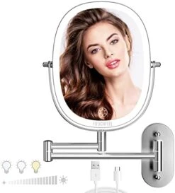 TOUCHFEEL Wall Mounted Makeup Mirror, 9 Inch 1X/7X Magnifying Mirror With 3 Color Light, Double Sided 360° Swivel Extendable Bathroom Mirror With Dimmable LED Light For Bedroom 13 TOUCHFEEL Wall Mounted Makeup Mirror, 9 Inch 1X/7X Magnifying Mirror With 3 Color Light, Double Sided 360° Swivel Extendable Bathroom Mirror With Dimmable LED Light For Bedroom -Moen Shop 41zXob1DGCL. AC