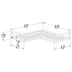 Ginger 28505/PC Surface Mounted Bathroom Shelves, Corner Shelf, Polished Chrome