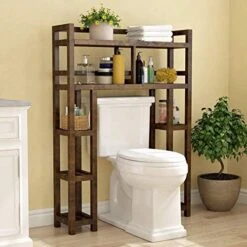 Bernardston 34.5" W X 48" H X 9" D Solid Wood Free-Standing Over-the-Toilet Storage -Moen Shop 51 kO5bEOaL. AC