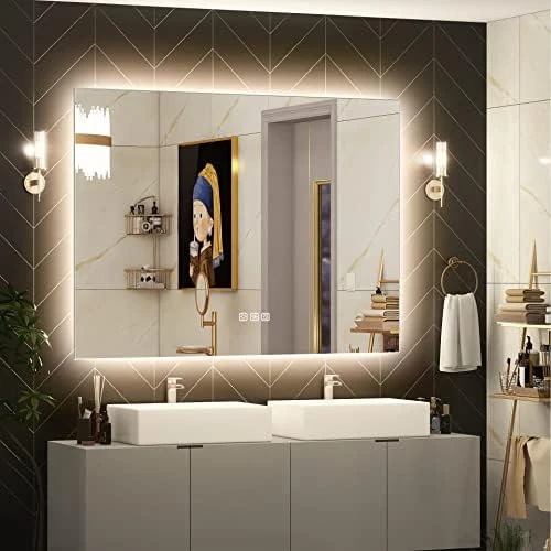 Benime 24×32 Inch LED Backlit Mirror Bathroom, 2023 Upgraded Brightness Dimmable LED Mirror For Bathroom With Anti-Fog, Stepless Colors, Smart Vanity Bathroom Mirror With Lights, Light Mirror For Gift 10 Benime 24×32 Inch LED Backlit Mirror Bathroom, 2023 Upgraded Brightness Dimmable LED Mirror For Bathroom With Anti-Fog, Stepless Colors, Smart Vanity Bathroom Mirror With Lights, Light Mirror For Gift - Image 8