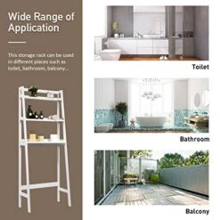 Tangkula Bathroom Space Saver, Over The Toilet Storage Rack, Free Standing 3-Shelf Bathroom Organizer, Multifunctional Bathroom Toilet Rack (White) -Moen Shop 512xOIQxdBL