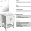 UEV 24" White Bathroom Vanity Modern Pedestal Cabinet, Modern Free-Stand Cabinet With Mirror (B06 White) -Moen Shop 513N84pBxpL