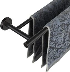 JQK Double Towel Bar, 24 Inch 304 Stainless Steel Thicken 0.8mm Bath Towel Rack For Bathroom, Towel Holder Brushed Wall Mount, Total Length 27.16 Inch, TB100L24-BN -Moen Shop 513gHKXa4aL. AC