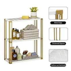 JEJEROAL Wall Mounted 3 Tier Bathroom Shelf Organizer Rack Over Toilet For Bathroom, Kitchen, Living Room Storage 13 JEJEROAL Wall Mounted 3 Tier Bathroom Shelf Organizer Rack Over Toilet For Bathroom, Kitchen, Living Room Storage -Moen Shop 515mhFAzlVL