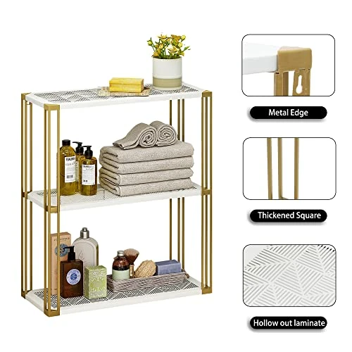 JEJEROAL Wall Mounted 3 Tier Bathroom Shelf Organizer Rack Over Toilet For Bathroom, Kitchen, Living Room Storage 7 JEJEROAL Wall Mounted 3 Tier Bathroom Shelf Organizer Rack Over Toilet For Bathroom, Kitchen, Living Room Storage - Image 5