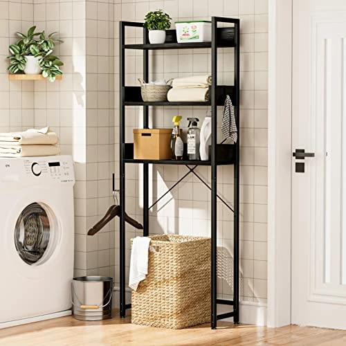 OTK Over The Toilet Storage, 3 Tier Bathroom Organizer Shelf, Freestanding Space Saver With Toilet Paper Holder, Multifunctional Over The Toilet Rack, Black 6 OTK Over The Toilet Storage, 3 Tier Bathroom Organizer Shelf, Freestanding Space Saver With Toilet Paper Holder, Multifunctional Over The Toilet Rack, Black - Image 4
