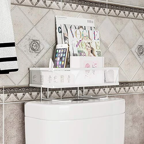 Holoxin Over The Toilet Storage Shelf For Bathroom Organization Space Saver Organizer Rack White 7 Holoxin Over The Toilet Storage Shelf For Bathroom Organization Space Saver Organizer Rack White - Image 5
