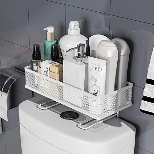 Holoxin Over The Toilet Storage Shelf For Bathroom Organization Space Saver Organizer Rack White 6 Holoxin Over The Toilet Storage Shelf For Bathroom Organization Space Saver Organizer Rack White - Image 4