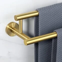 Alise 24-Inch Double Towel Bars Towel Racks For Bathroom Wall Mount Towel Holder Heavy Duty Bath Towel Hanging Rod,GYT6902-G SUS304 Stainless Steel Brushed Gold -Moen Shop 519YEJm7zCL