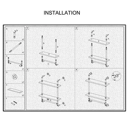 LooftMate Industrial Pipe Shelf,2 Tiered Metal Towel Racks For Bathroom,20" Industrial Pipe Floating Shelves Shelving,Rustic Wood Wall Mount Shelf With Towel Bar,Iron Towel Holder 6 LooftMate Industrial Pipe Shelf,2 Tiered Metal Towel Racks For Bathroom,20" Industrial Pipe Floating Shelves Shelving,Rustic Wood Wall Mount Shelf With Towel Bar,Iron Towel Holder - Image 4