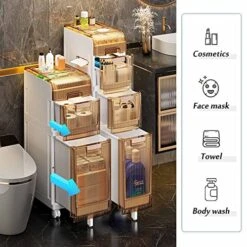 Corner Bedside Table Medicine Cabinet Storage For Bathroom Organizer For Store Toilet Paper,Books,Shampoo, Small Space Organization -Moen Shop 51EEu49cOUL