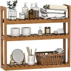 Bathroom Bamboo Shelf Organizer - 3 Tier Storage Shelf With Adjustable Wall Mounted Shelf Rack Over Toilet, Use For Bathroom, Kitchen, Living Room (Black) -Moen Shop 51F2aXQbFSL. AC