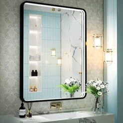JSneijder 28x36 Led Bathroom Mirror,led Mirror With Lights,Dimmable Anti-Fog Mirror -Moen Shop 51Gbsc02CaL. AC