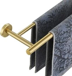 JQK Double Towel Bar, 24 Inch 304 Stainless Steel Thicken 0.8mm Bath Towel Rack For Bathroom, Towel Holder Brushed Wall Mount, Total Length 27.16 Inch, TB100L24-BN -Moen Shop 51HRjh3VasL. AC