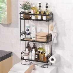 Bundle Sale Of NUTSAAKK Upgrade Over The Toilet Storage Shelf, 1 Tier Black & 3 Tier Black -Moen Shop 51Kfa1k0T0L