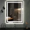 VanPokins LED Bathroom Mirror, 24x32 Inch Gradient Front And Backlit LED Mirror For Bathroom, 3 Colors Dimmable CRI>90 Double Lights, IP54 Enhanced Anti-Fog, Hanging Plates Wall Mount Lighted Mirror -Moen Shop 51LHbYv5XFL