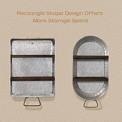 WOODEXPE Galvanized Wash Tub With Shelves Rustic Bathroom Decor Rustic Farmhouse Bathroom Shelf 5 WOODEXPE Galvanized Wash Tub With Shelves Rustic Bathroom Decor Rustic Farmhouse Bathroom Shelf - Image 3