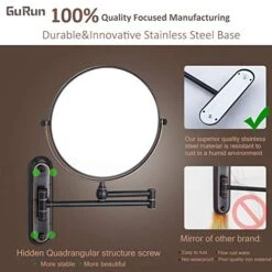 GURUN 8 Inch Bronze Magnifying Makeup Mirror Wall Mounted For Bathroom With 10X Magnification M1207O(8'',10X) -Moen Shop 51PqACMN8SL