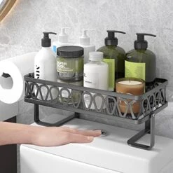 GILLAS 2 Tier Bathroom Over The Toilet Storage Shelf, Farmhouse Bathroom Storage Organizer With Toilet Paper Holder, Space Saver White -Moen Shop 51QRN7O0pQL. AC
