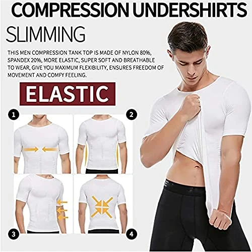 TTCPUYSA 2021 Men's Shaper Slimming Compression T-Shirt,Athletic Slim Shapewear Compression Vest Sleeveless,Suitable For Sports And Fitness (Black, M) 6 TTCPUYSA 2021 Men's Shaper Slimming Compression T-Shirt,Athletic Slim Shapewear Compression Vest Sleeveless,Suitable For Sports And Fitness (Black, M) - Image 4