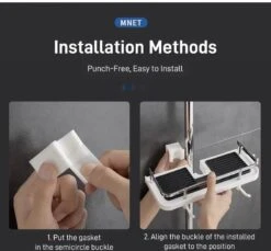 GENERIC Punch-Free Multi-Function Storage Rack Multifunction Toilet Storage Rack Bathroom Shelf No Aluminium (2pc White) -Moen Shop 51RPqobzq9L