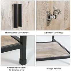 Eclife 36" Oak Bathroom Vanity Cabinet Sink Combo W/Free Standing 3 Drawers Side Cabinet, Oak Veneered Bathroom Vanity Pedestal Cabinet W/Soft Closing Door And Shelf -Moen Shop 51RRo6FVR2L