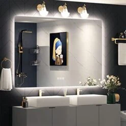 Benime 24×32 Inch LED Backlit Mirror Bathroom, 2023 Upgraded Brightness Dimmable LED Mirror For Bathroom With Anti-Fog, Stepless Colors, Smart Vanity Bathroom Mirror With Lights, Light Mirror For Gift 27 Benime 24×32 Inch LED Backlit Mirror Bathroom, 2023 Upgraded Brightness Dimmable LED Mirror For Bathroom With Anti-Fog, Stepless Colors, Smart Vanity Bathroom Mirror With Lights, Light Mirror For Gift -Moen Shop 51ScDgd51 L. AC