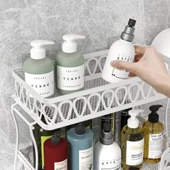 GILLAS 2 Tier Bathroom Over The Toilet Storage Shelf, Farmhouse Bathroom Storage Organizer With Toilet Paper Holder, Space Saver White -Moen Shop 51Sp1ax1R1L