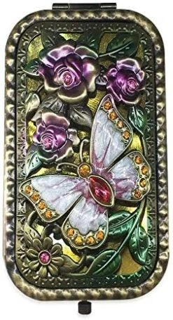 Luckymoo Magnifying Vintage Foldable Metal Princess Style Butterfly Flower Russian Style Vanity MirrorTravel Mirror -Moen Shop 51T1C O1wZL. AC