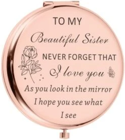 Sister Birthday Gifts From Sister Compact Mirror For Women Best Friend Personalized Friendship Christmas Graduation Easter Valentines Day Gifts Small Make Up Mirror From Little Big Sister Brother -Moen Shop 51V9bsiqlsL. AC