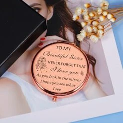 Sister Birthday Gifts From Sister Compact Mirror For Women Best Friend Personalized Friendship Christmas Graduation Easter Valentines Day Gifts Small Make Up Mirror From Little Big Sister Brother -Moen Shop 51W3HvmkFRL