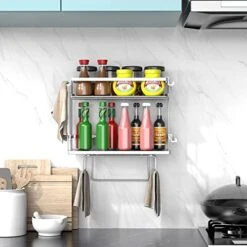 Misounda Over The Toilet Storage,Toilet Rack,Toilet Storage Rack, 2-Tier Bathroom Organizer Shelves With Divider,No Drilling Space Saver With Wall Mounting Design，White -Moen Shop 51YBNbXjHpL