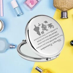 KEYCHIN Alice Fans Pocket Mirror Alice Fairy Tales Gift Always Remember You Are Braver Stronger Smarter Than You Think Compact Makeup Mirror For Women Girls Teenagers (Alice Mirror) -Moen Shop 51YLRsQNFtL
