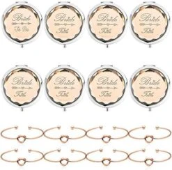 Pack Of 8 Compact Pocket Makeup Mirrors Set Include 1 Bride To Be Mirror 7 Bride Tribe Mirrors And 8 Pack Bridesmaid Love Knot Bracelets For Bachelorette Party Bridesmaid Proposal Gifts (Silver) -Moen Shop 51YWsTrZU5L. AC