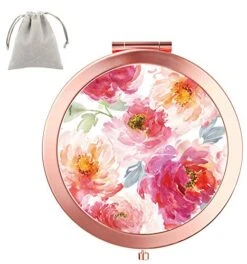 Dynippy Compact Mirror Rose Gold Makeup Mirror Folding Mini Pocket Mirror Portable Hand Mirror Double-Sided 2 X 1x Magnification For Woman Girls Great Gift (A-Butterflies Girl) -Moen Shop 51ZQ1VMnYjL