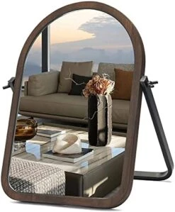 Geloo Vintage Table Desk Mirror-Bronze Metal Framed Standing Mirror 360 Degree Adjustable Swivel For Tabletop, Countertop, Bedroom,Bathroom,Living Room 11.8'' X 7.8'' -Moen Shop 51ZlbIAL8YL. AC