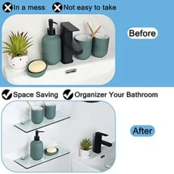 SAYAYO Floating Glass Shelves For Bathroom, 15 X 5 Inch Chrome Tempered Glass Shelf For Wall 1 Pack, Clear 17 SAYAYO Floating Glass Shelves For Bathroom, 15 X 5 Inch Chrome Tempered Glass Shelf For Wall 1 Pack, Clear -Moen Shop 51ax8gSjZVL