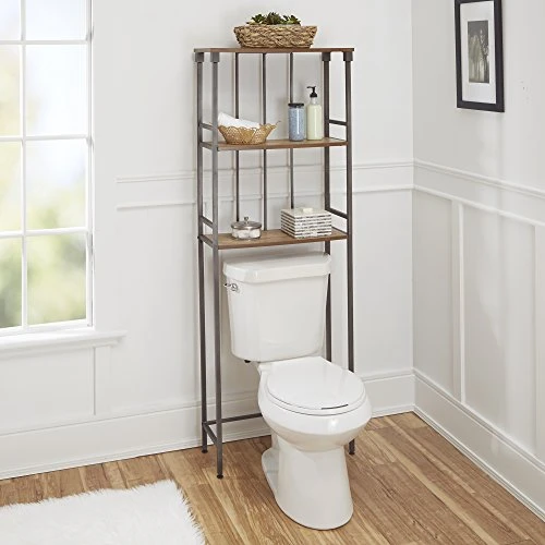 Silverwood Mixed Material Bathroom Collection 3-Tier Spacesaver, 66" H, Gunmetal 3 Silverwood Mixed Material Bathroom Collection 3-Tier Spacesaver, 66" H, Gunmetal