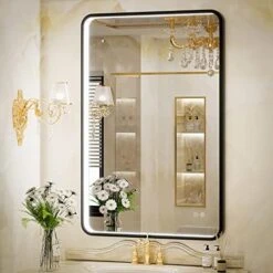 JSneijder 28x36 Led Bathroom Mirror,led Mirror With Lights,Dimmable Anti-Fog Mirror -Moen Shop 51bms 9Xj3L. AC