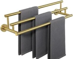 Alise 24-Inch Double Towel Bars Towel Racks For Bathroom Wall Mount Towel Holder Heavy Duty Bath Towel Hanging Rod,GYT6902-G SUS304 Stainless Steel Brushed Gold -Moen Shop 51d0UaFCSlL. AC