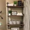 JIANZHUO Industrial Wood Bathroom Shelf Over Toilet With Towel Bar,Rustic Bathroom Shelves Floating Shelves 3 Tier,24in Pipe Shelves Pipe Shelf Towel Racks Wall Mounted,Farmhouse Pipe Shelving -Moen Shop 51ewhOT55gL
