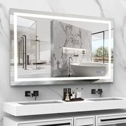 FITLAND 40"x 24" LED Bathroom Mirror Vanity Mirror, Anti-Fog, Dimmable, Color Temperature Adjustable 3000-6000K, Switch-held Memory Led Wall Mirror Suitable For Bathroom, Vanity (Vertical/Horizontal) -Moen Shop 51fPnAIAfvL. AC